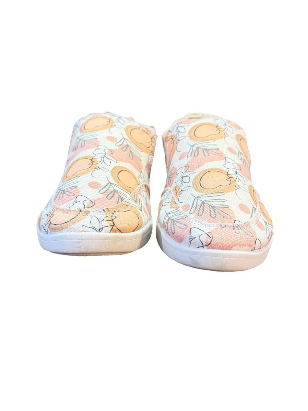 Vionic Malibu Canvas Slip-On Sneaker Peach Floral Botanical Print Women’s Size 8 - Picture 4 of 8